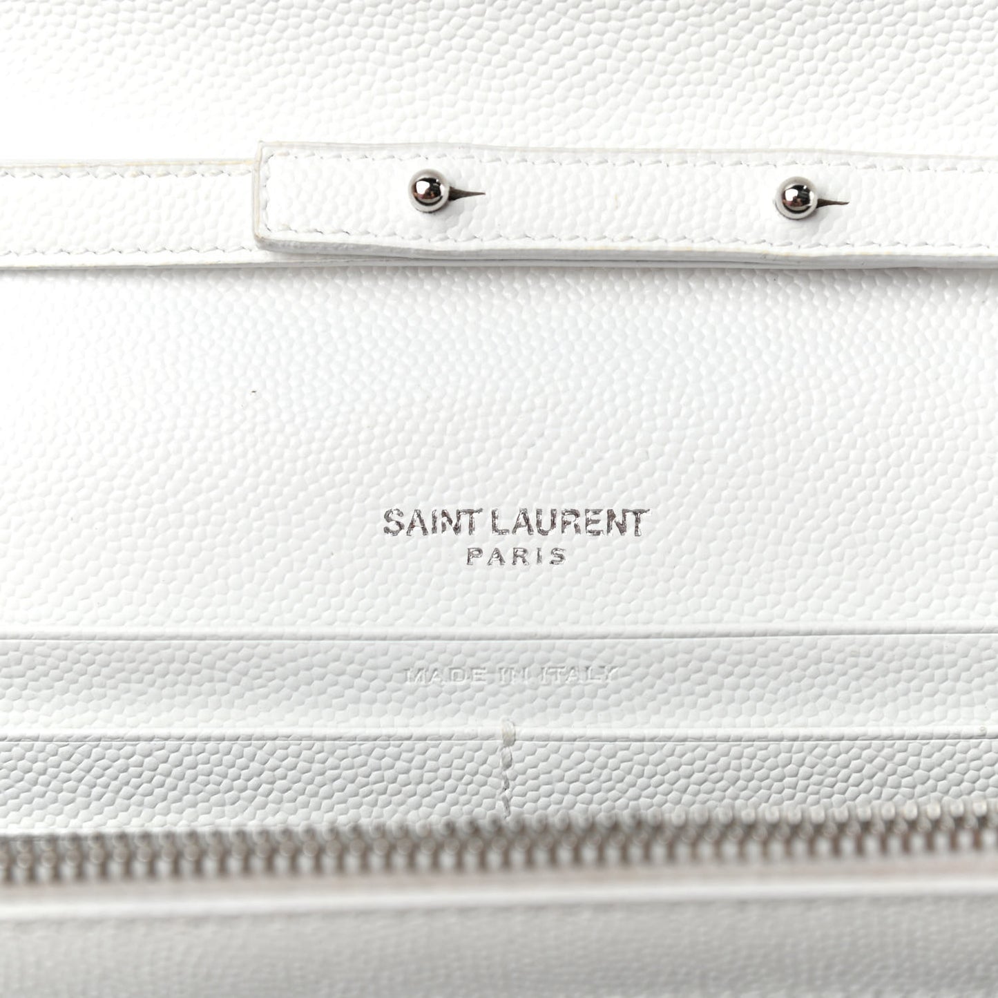 Grain De Poudre Matelasse Chevron Monogram Chain Wallet White