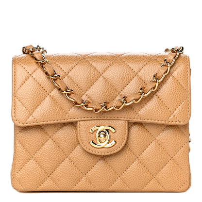 Chanel Caviar Quilted Mini Square Flap Beige 1 of 15