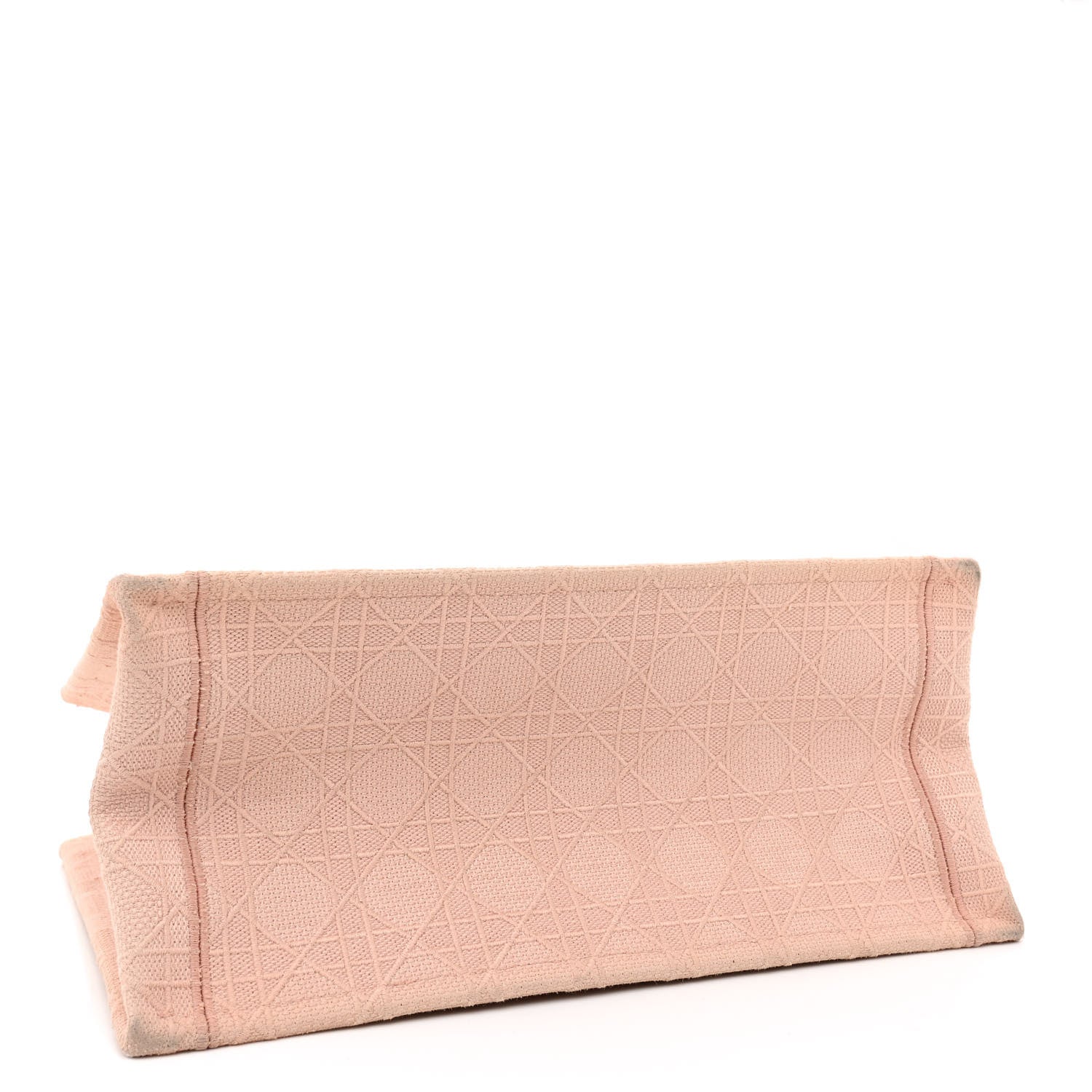 Christian Dior Canvas Embroidered Cannage Medium Book Tote Bois de Rose 4 of 15