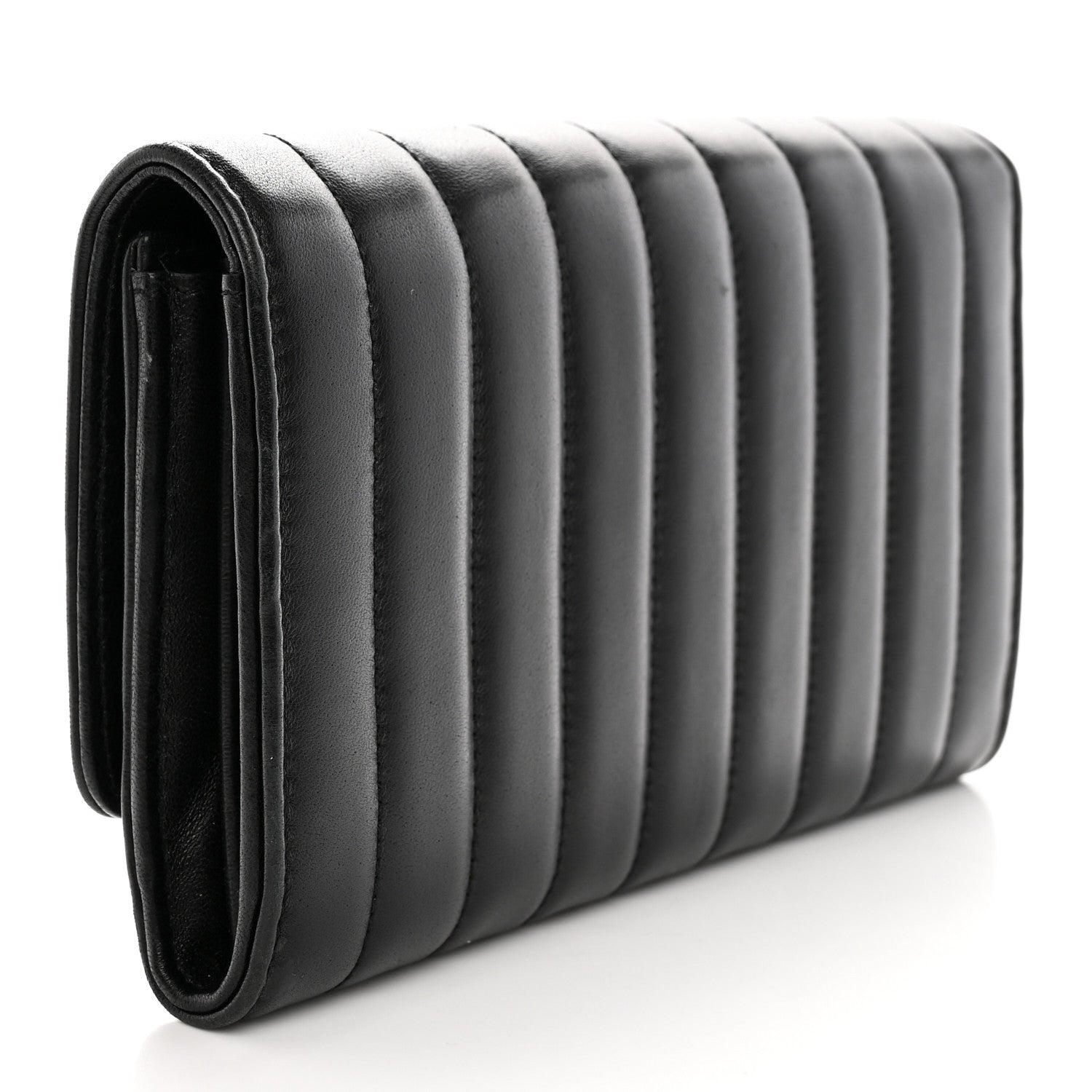 Saint Laurent Lambskin Matelasse Monogram Large Vicky Continental Wallet Black 3 of 14