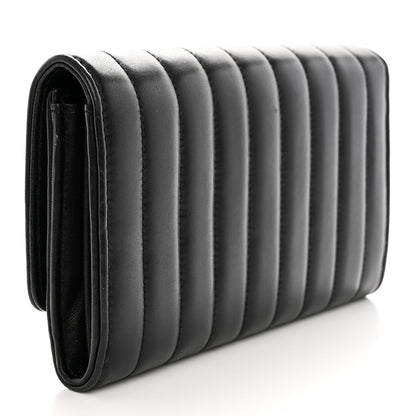 Saint Laurent Lambskin Matelasse Monogram Large Vicky Continental Wallet Black 3 of 14