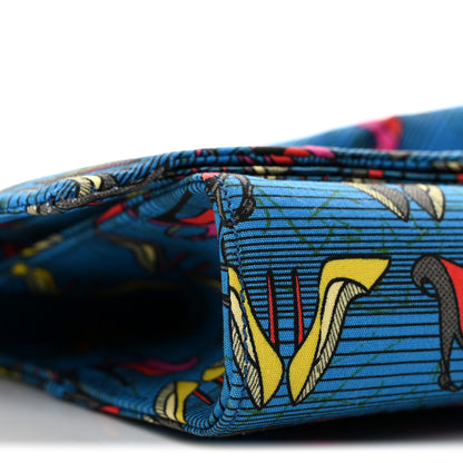 Christian Louboutin Cotton Canvas Afri Loubi Print Loubibow Clutch Blue 9 of 10
