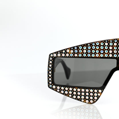 Gucci Crystal Rectangular Frame Sunglasses GG0357S Tortoiseshell 7 of 8
