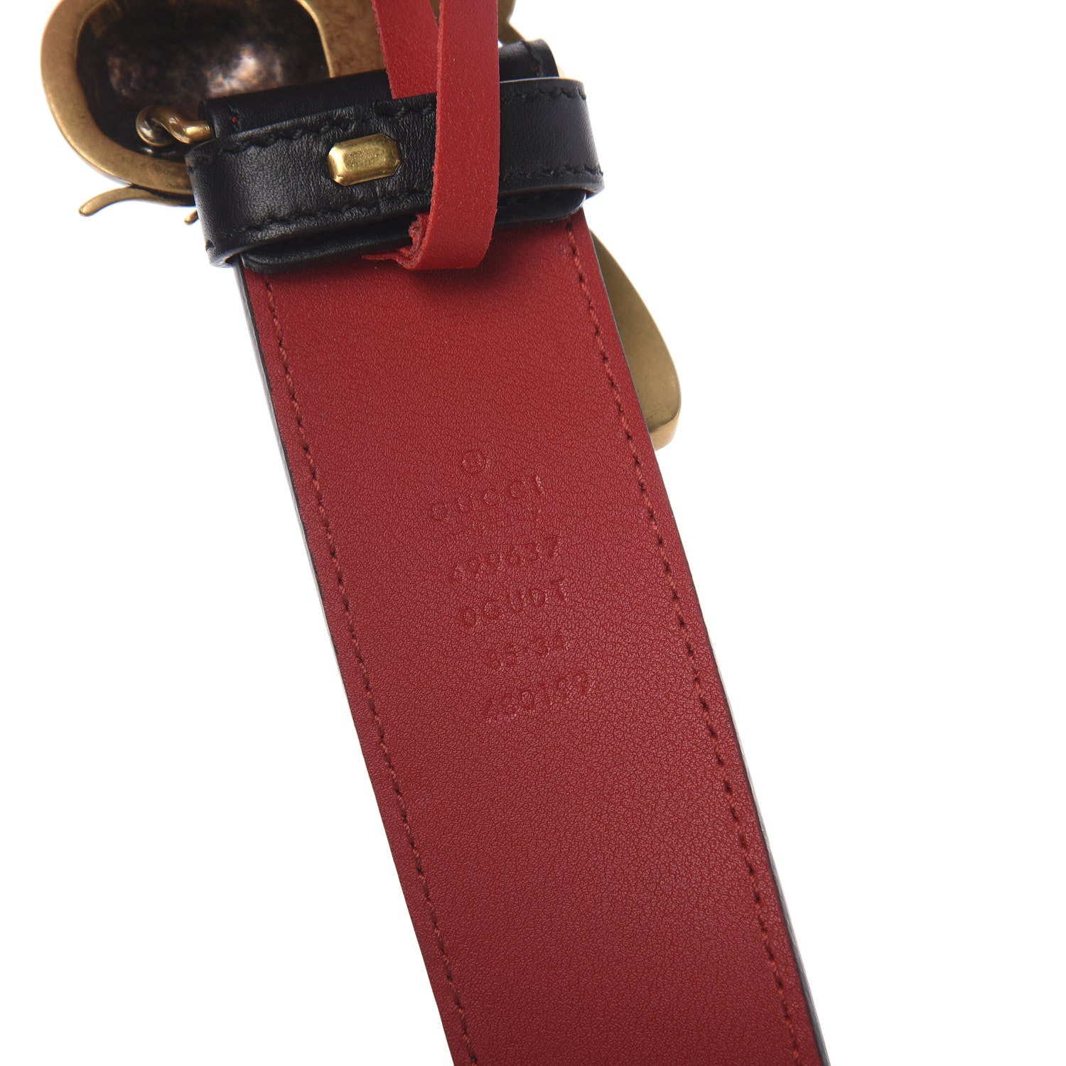 Gucci Calfskin Queen Margaret Bee Belt 85 34 Black 3 of 5