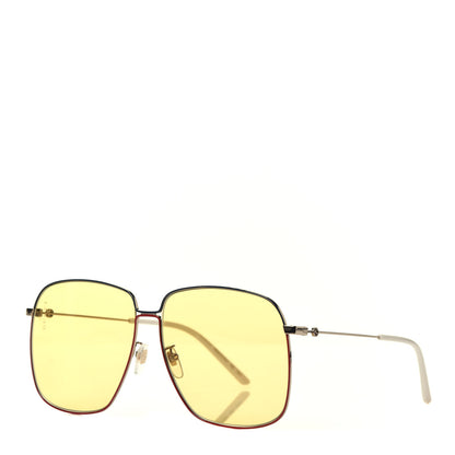 Gucci Rectangular Frame Interlocking G Sunglasses GG0394S Yellow 1 of 7