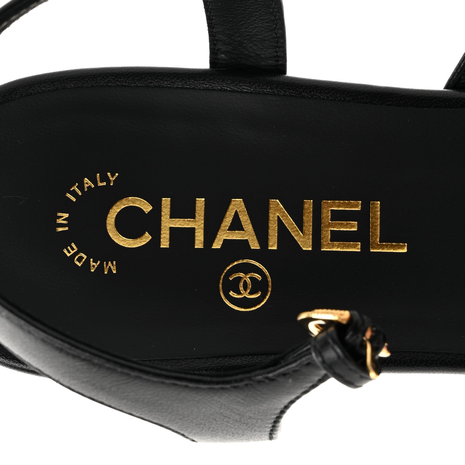 Chanel Lambskin Patent Cap Toe Crystal Enamel CC Mary Jane