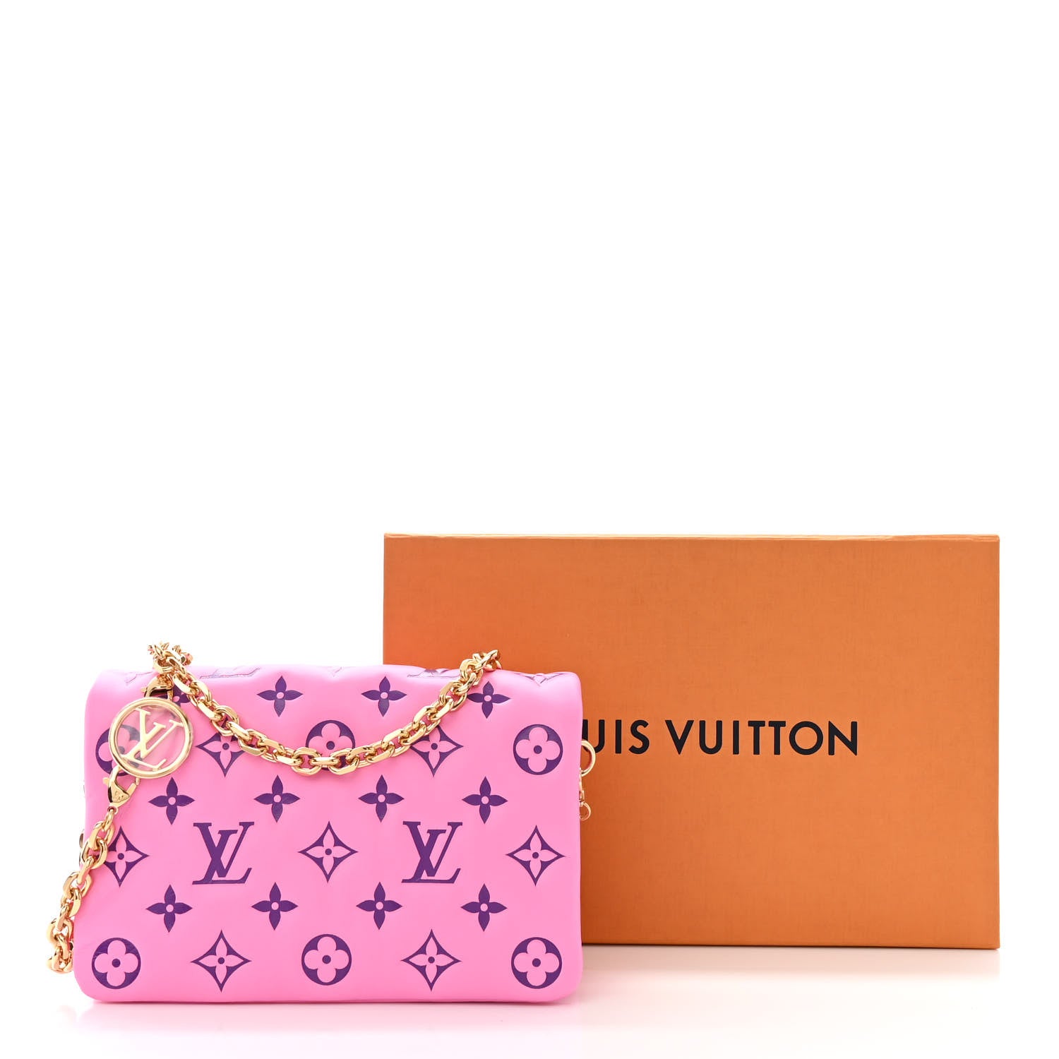 Louis Vuitton Lambskin Embossed Monogram Vuittamins Pochette Coussin Rose Violet 10 of 10