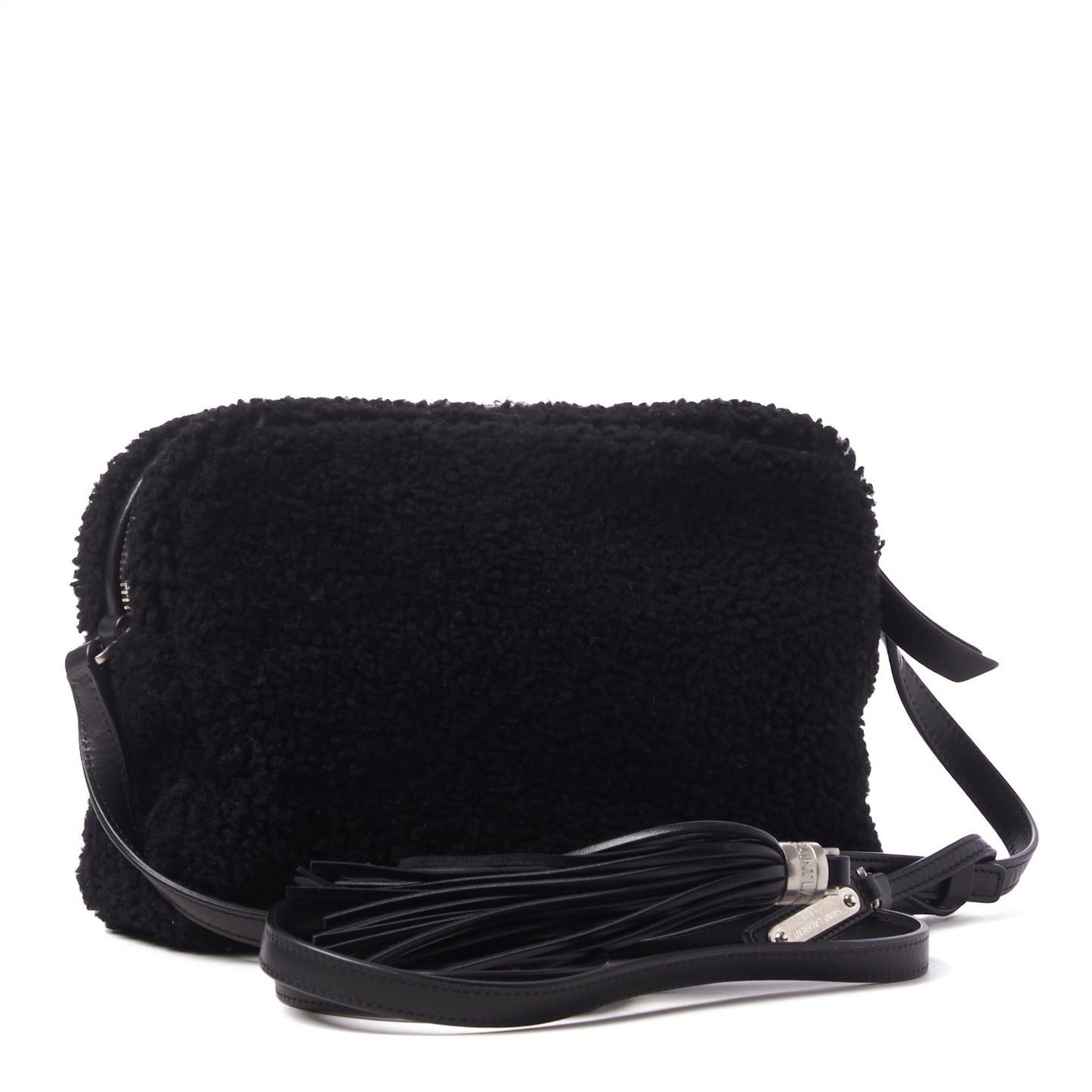 Shearling Monogram Lou Camera Bag Black