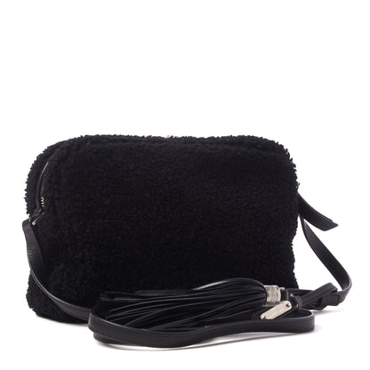 Saint Laurent Shearling Monogram Lou Camera Bag Black 2 of 7
