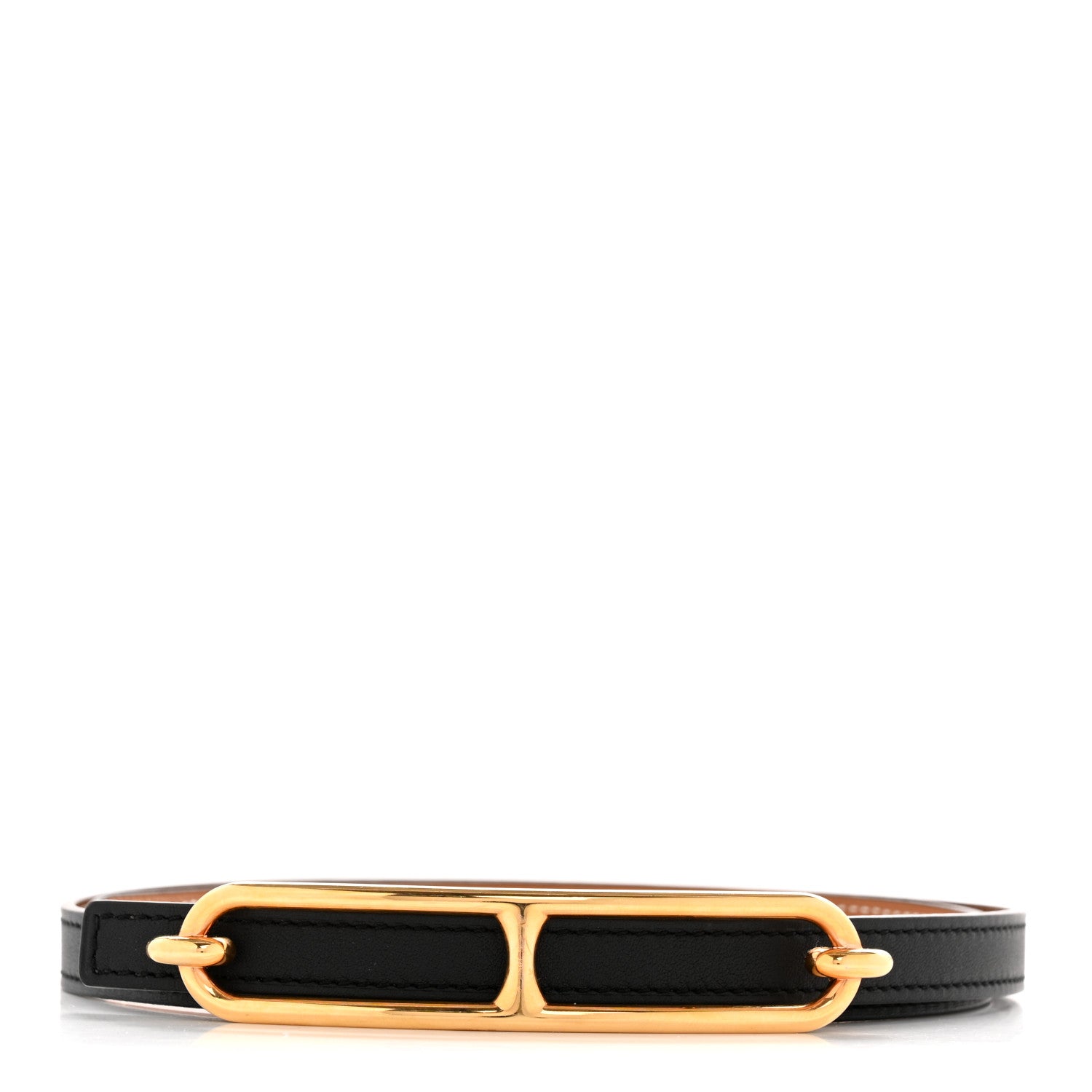 Hermes Swift Epsom 13mm Roulis Belt 75 30 Black Gold 1 of 6