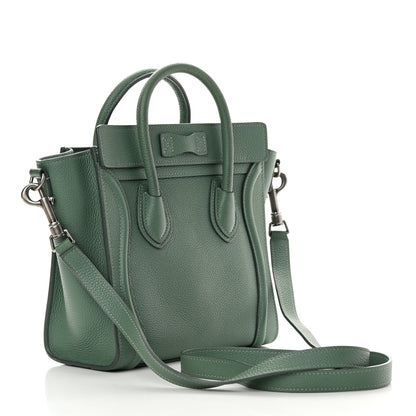 Celine Drummed Calfskin Nano Luggage Celadon 2 of 11