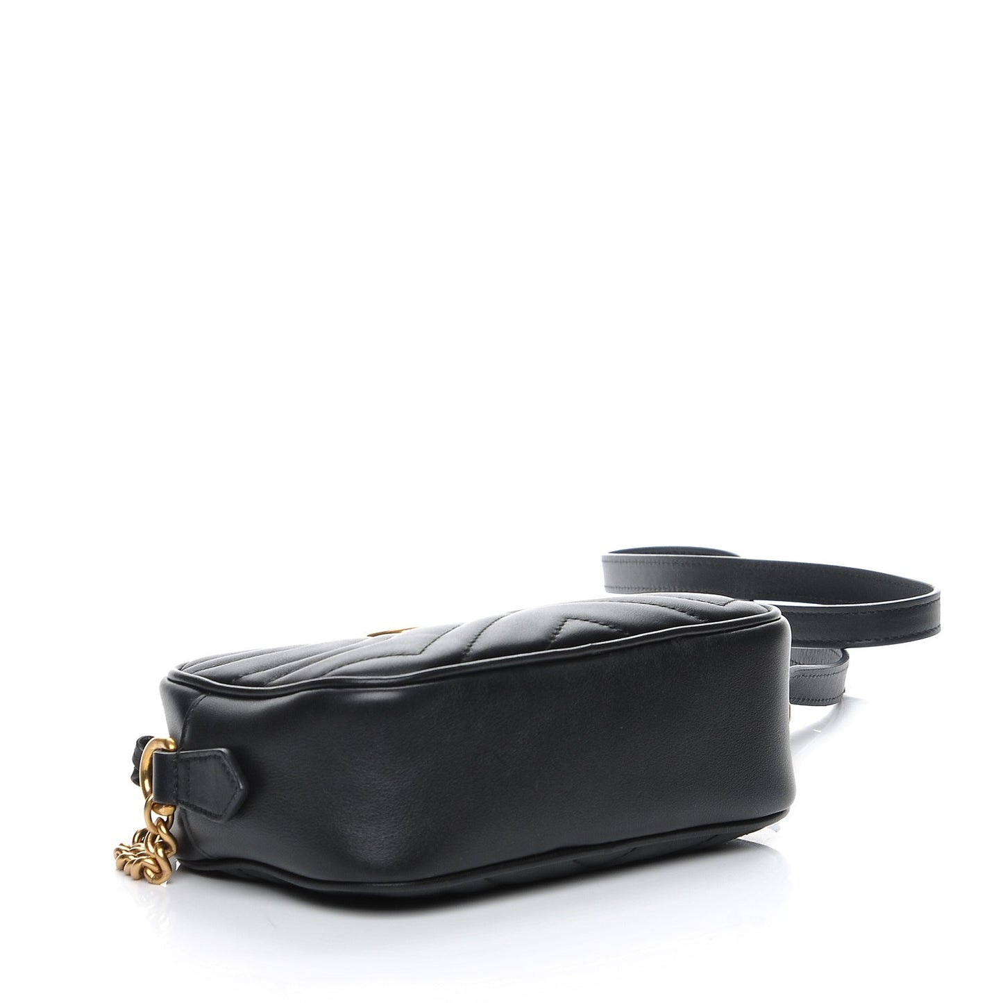 Calfskin Matelasse Mini GG Marmont Chain Shoulder Bag Black
