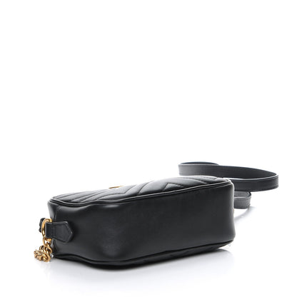 Gucci Calfskin Matelasse Mini GG Marmont Chain Shoulder Bag Black 4 of 7