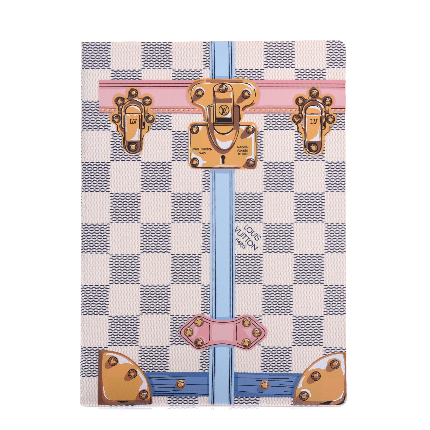 Louis Vuitton Damier Azur Summer Trunks Clemence Notebook MM 1 of 9