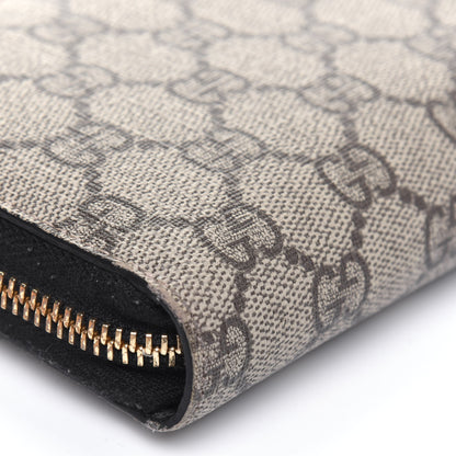 Gucci GG Supreme Monogram Moon Calfskin Zip Around Wallet Beige Ebony Black 14 of 18
