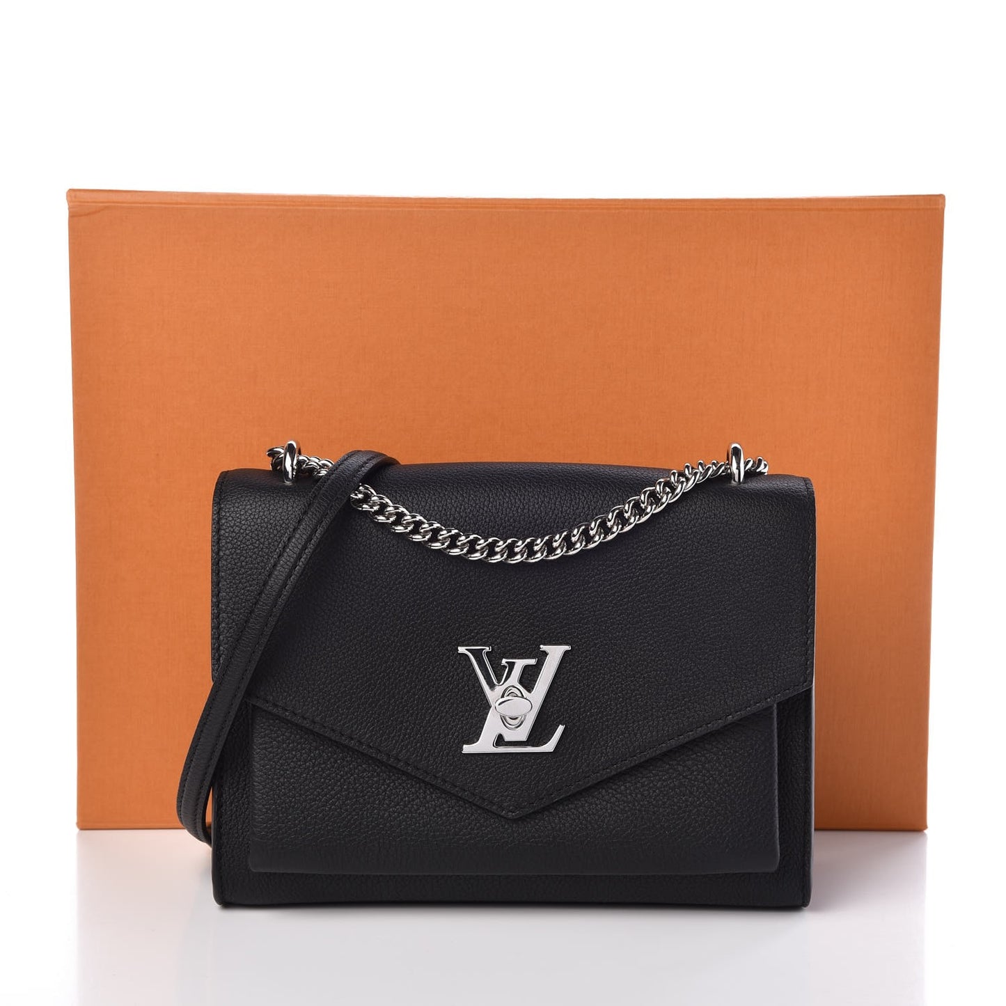 Soft Calfskin My Lockme Chain Bag BB Black