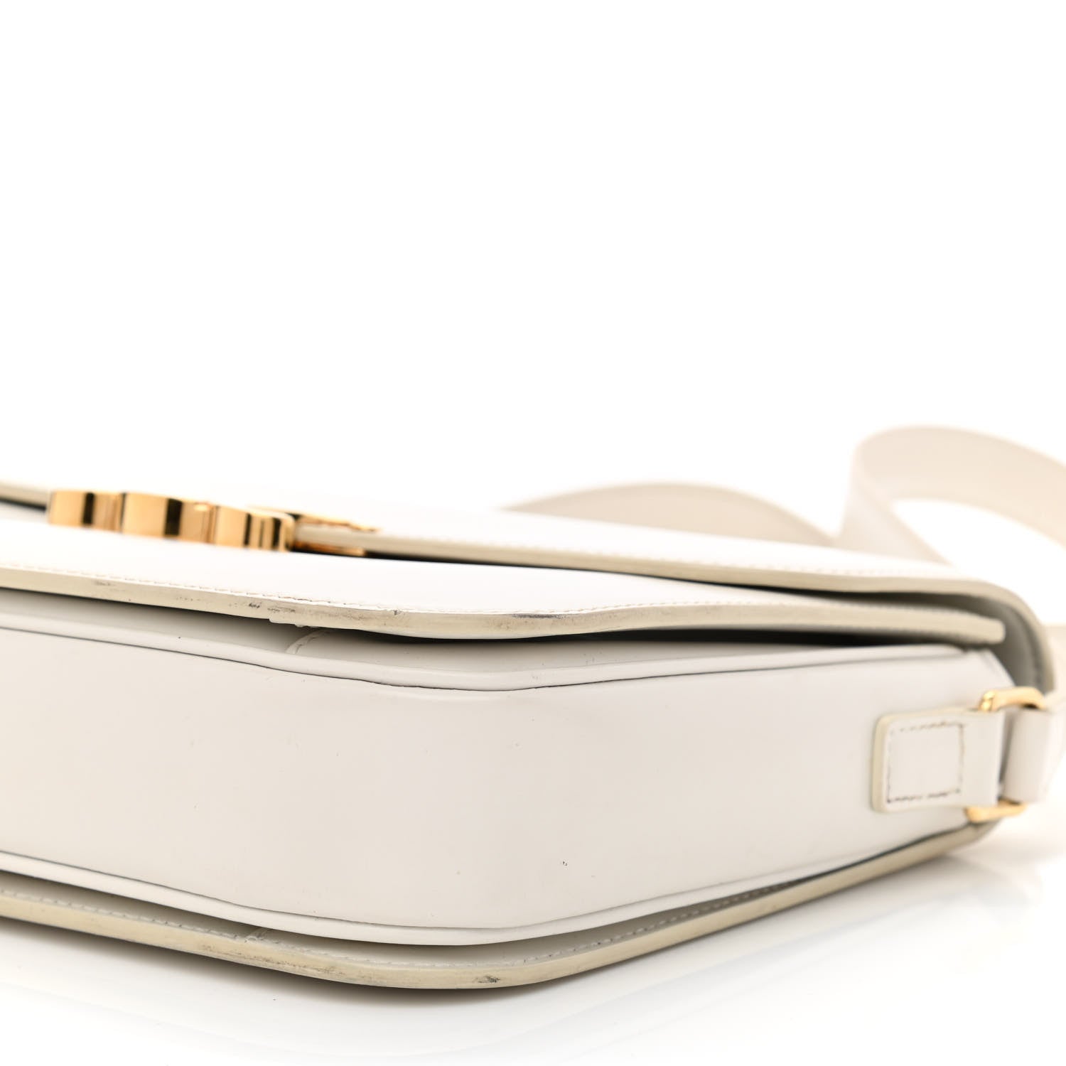 Celine Shiny Calfskin Medium Triomphe White 12 of 13