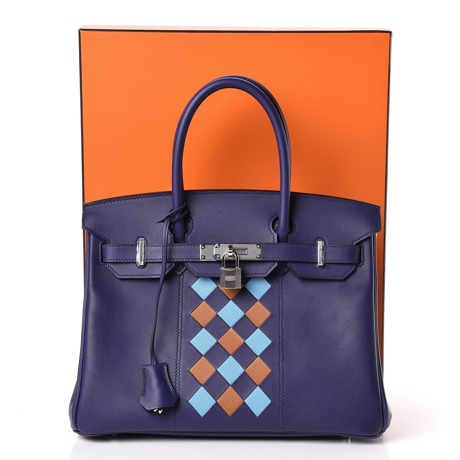Hermes Swift Epsom Tressage Birkin 30 Bleu Encre Bleu Du Nord Gold 34 of 34