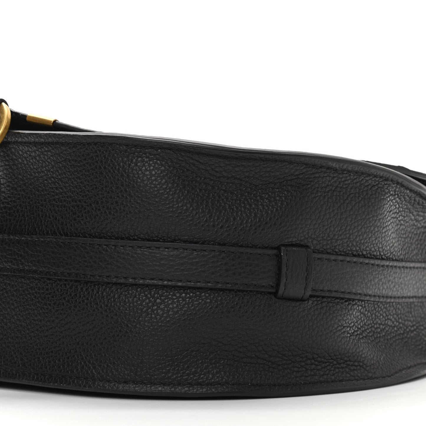 Calfskin Medium Marcie Round Crossbody Bag Black