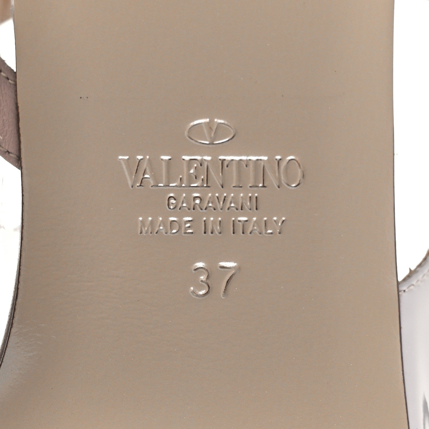 Valentino Garavani Patent Rockstud Slingback Flats 37 Pastel Grey Poudre 6 of 9