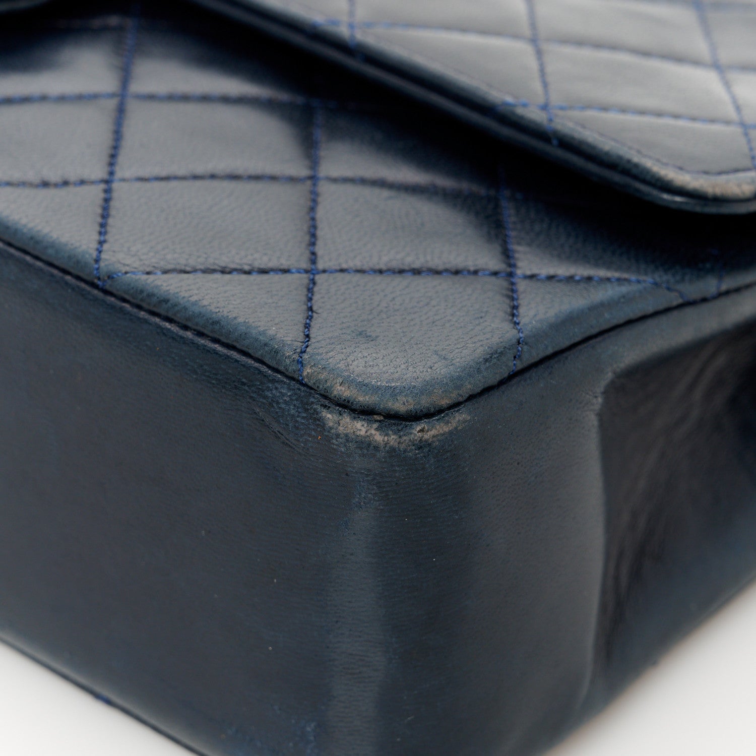 Chanel Lambskin Quilted Medium Double Flap Navy 14 of 14