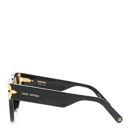 Louis Vuitton Acetate Flower Edge Round Sunglasses Z1777E Black 3 of 9