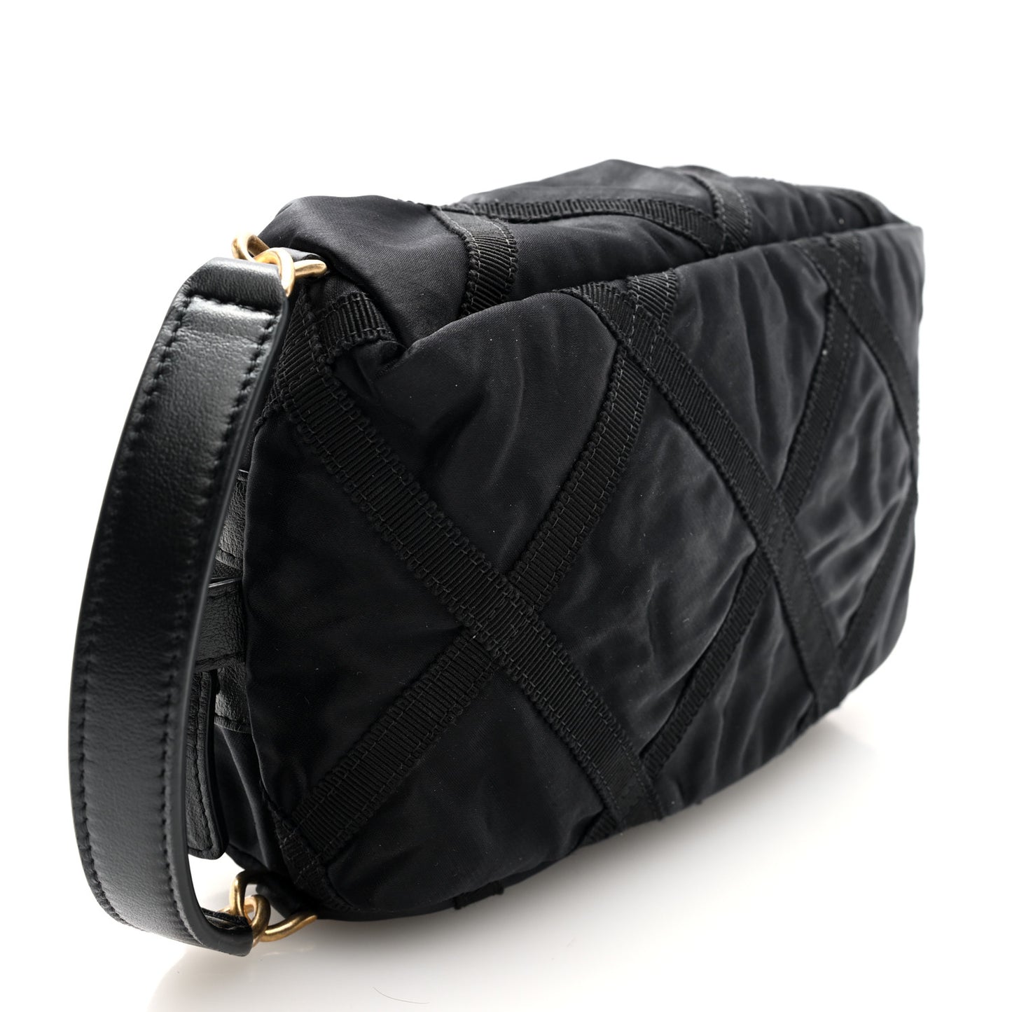 Nylon Grosgrain Lifestyle Pouch With Sleep Mask Black