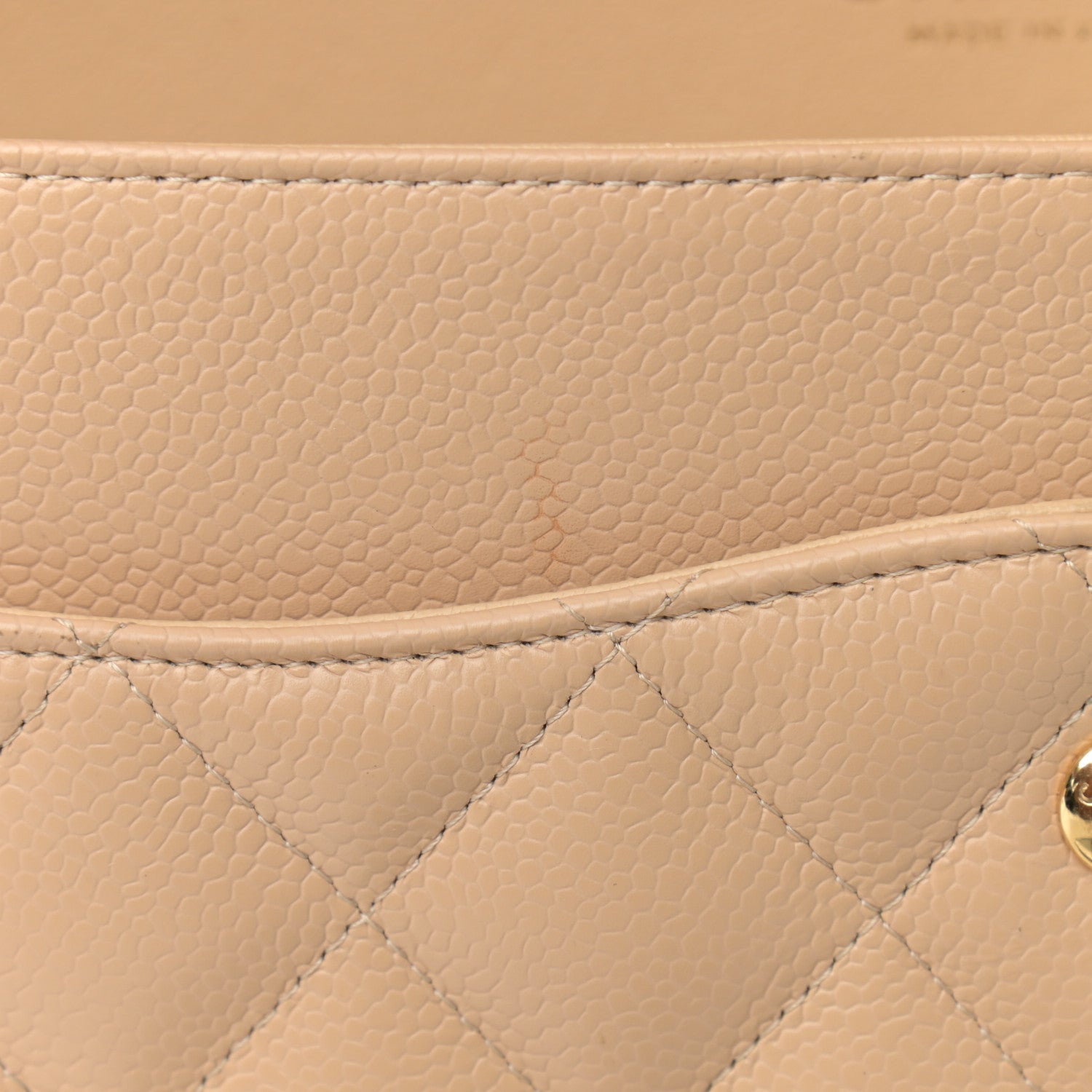 Chanel Caviar Quilted Jumbo Double Flap Beige 11 of 13