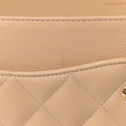 Chanel Caviar Quilted Jumbo Double Flap Beige 11 of 13