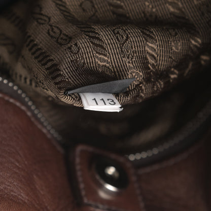 Prada Soft Calf Pleated Two Pocket Hobo Nocciolo 8 of 17