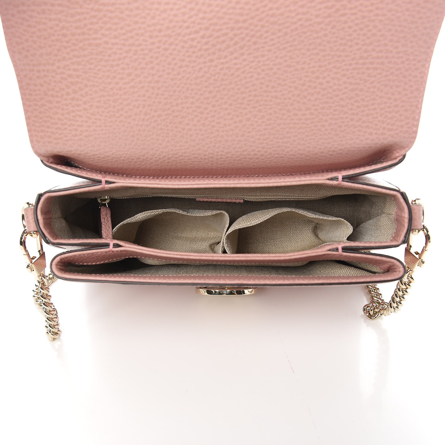 Gucci Dollar Calfskin Interlocking G Top Handle Shoulder Bag Soft Pink 4 of 10