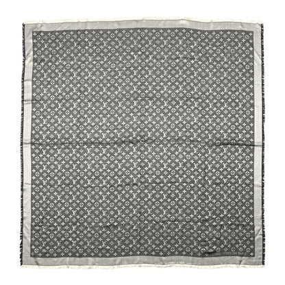Louis Vuitton Silk Wool Monogram Denim Shawl Black 1 of 5