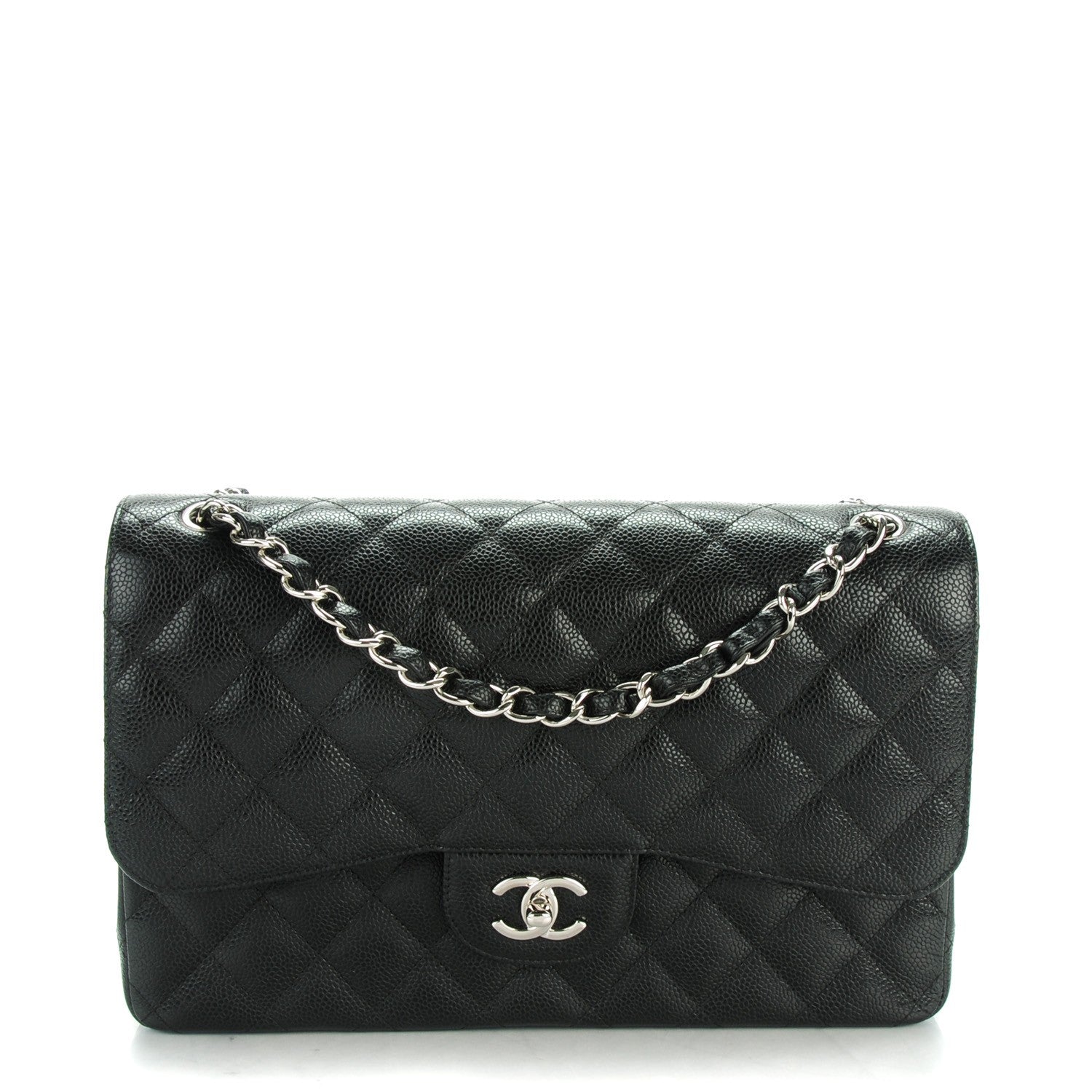 Chanel Caviar Quilted Jumbo Double Flap Black 1 of 8