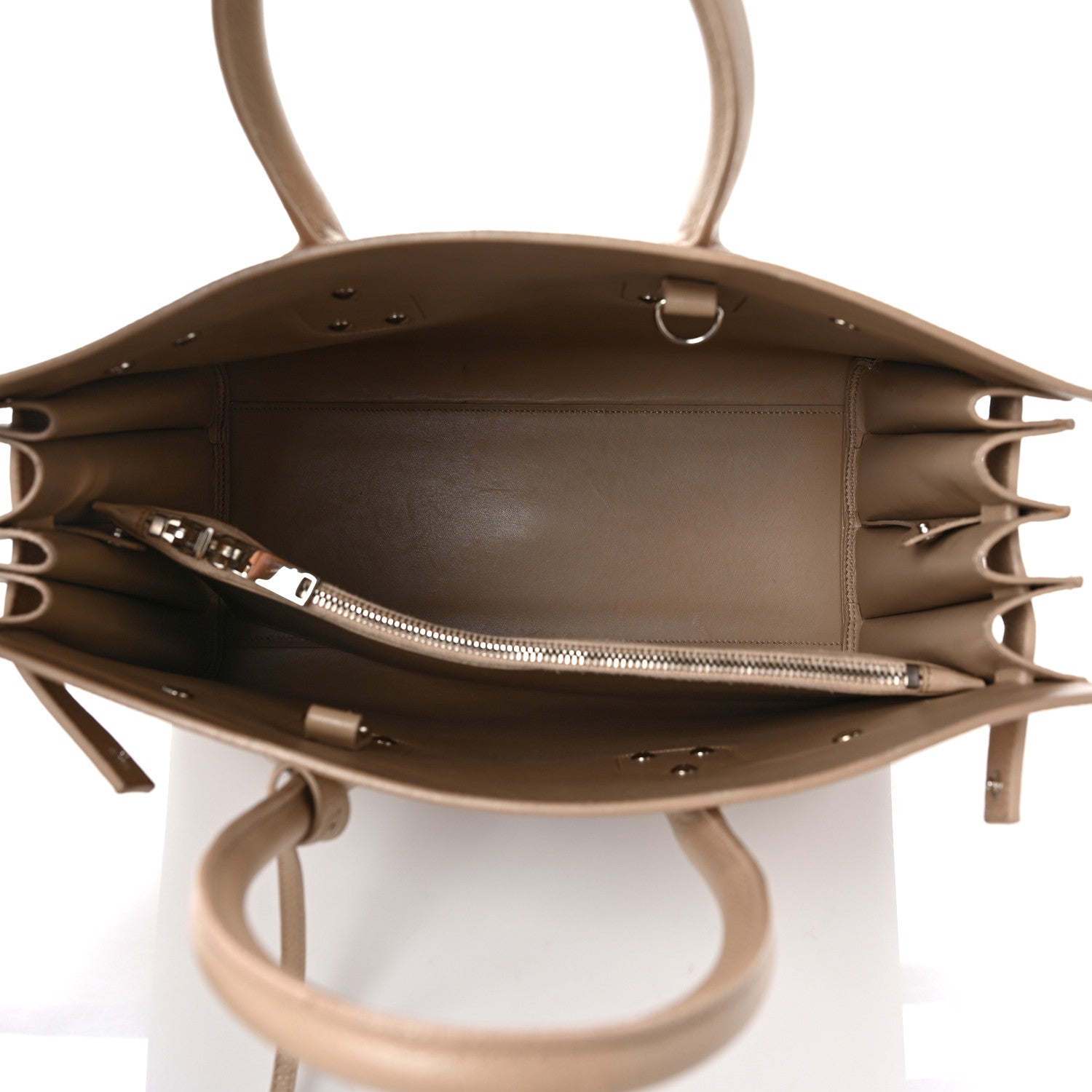 Saint Laurent Grained Calfskin Small Sac De Jour Taupe 5 of 11