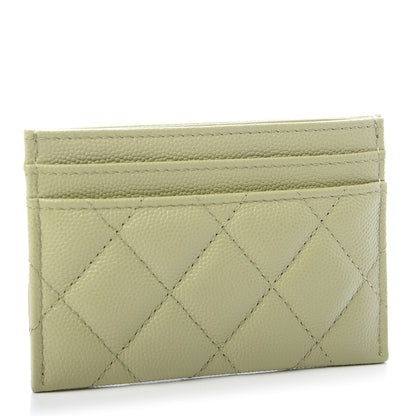 Chanel Caviar Quilted French New Wave Card Holder Light Green 3 of 9