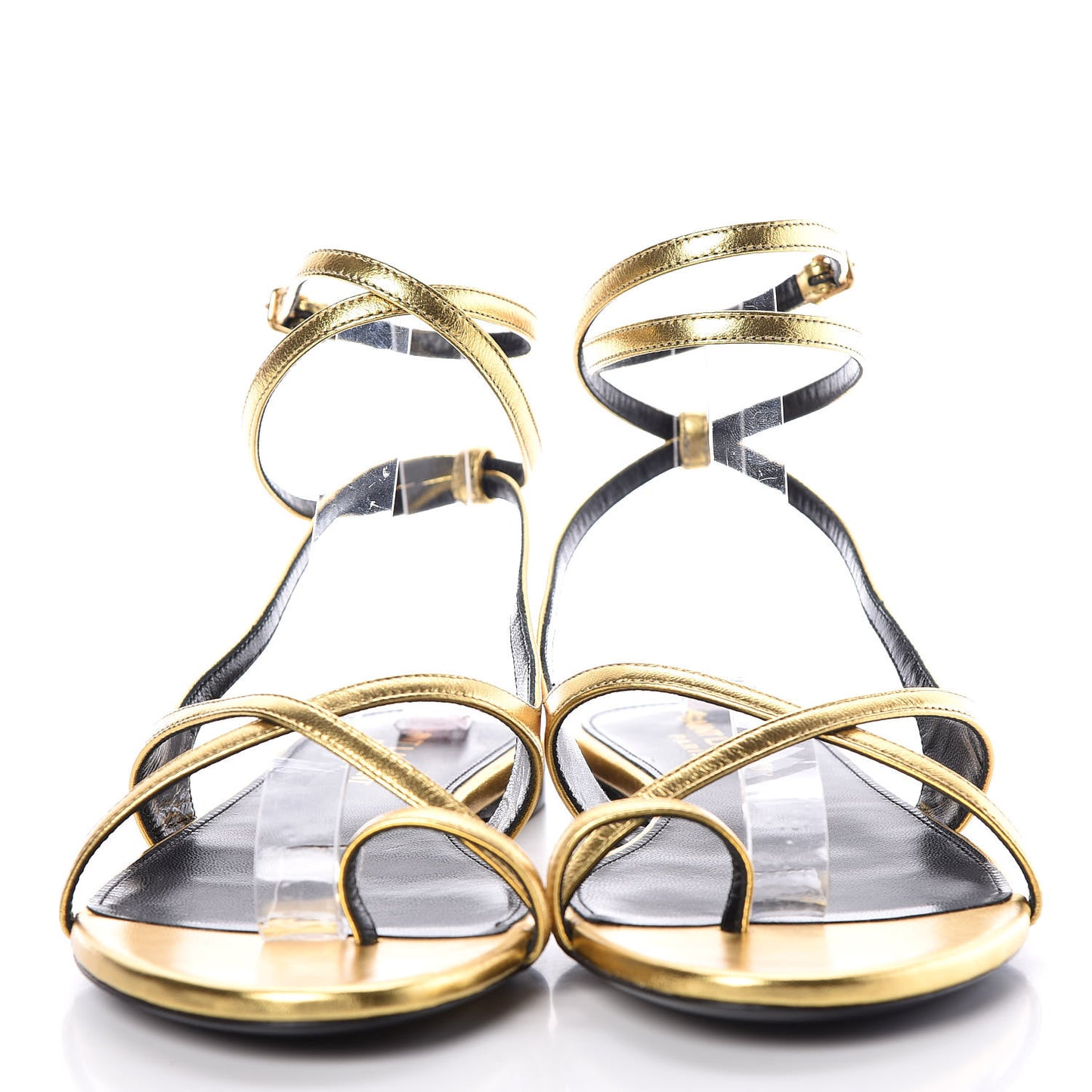 Metallic Lambskin Gia 05 Ankle Sandals 37 Oro