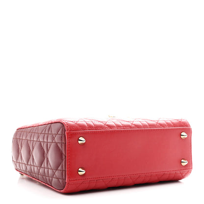 Christian Dior Lambskin Cannage Small Bi-Color Lady Dior Rouge Multicolor 4 of 11