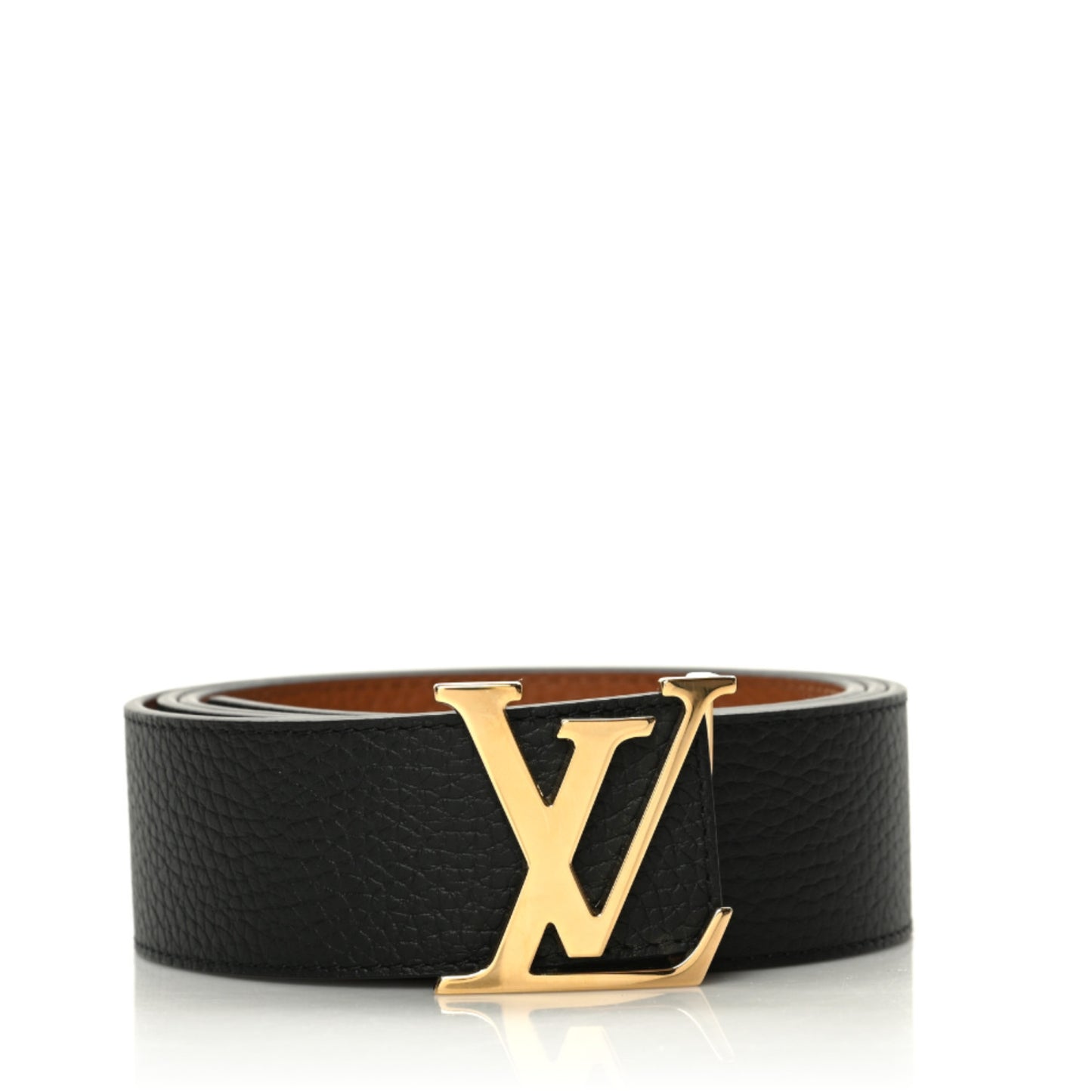 Taurillon Calfskin 30mm LV Initiales Belt 100 40 Black