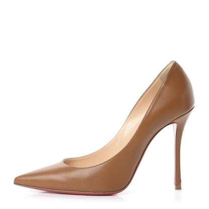 Christian Louboutin Shiny Nappa Decoltish 100 Pumps 37.5 Safari 1 of 7