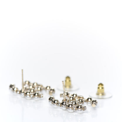 Chanel Pearl Crystal Nefertiti CC Earrings Gold 3 of 5