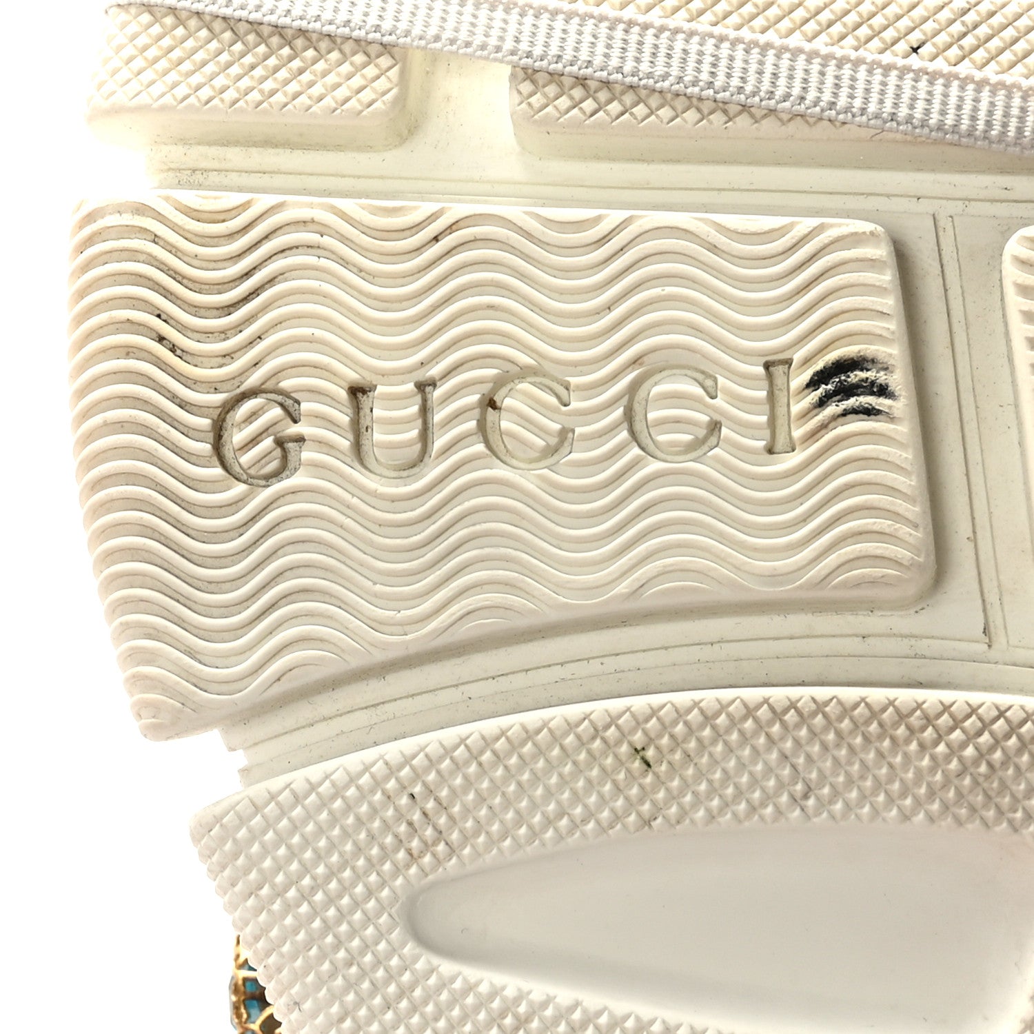 Gucci X SEGA Metallic Calfskin Mesh Removable Crystals Womens Flashtrek Sneakers 40.5 Rosa Great 40.5 White Silver 6 of 7