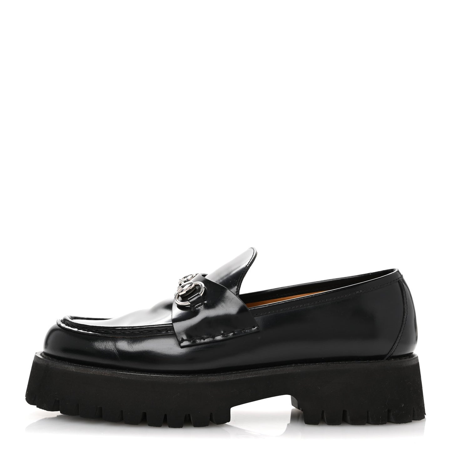 Cordovan Lux Womens Horsebit 45mm Platform Loafers 39 Black