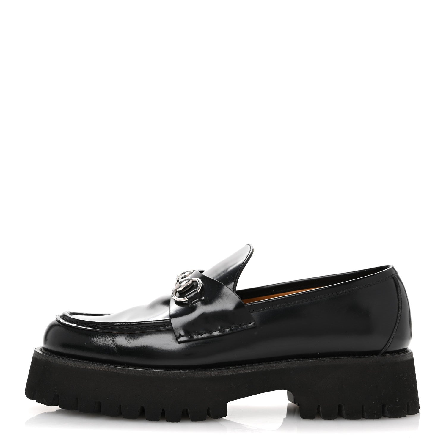 Gucci Cordovan Lux Womens Horsebit 45mm Platform Loafers 39 Black 1 of 11