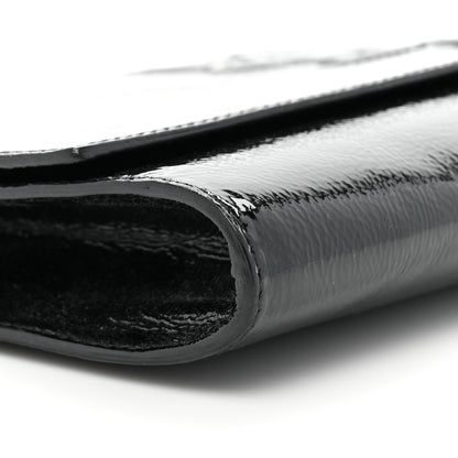 Saint Laurent Textured Patent Monogram Large Belle De Jour Clutch Black 8 of 9