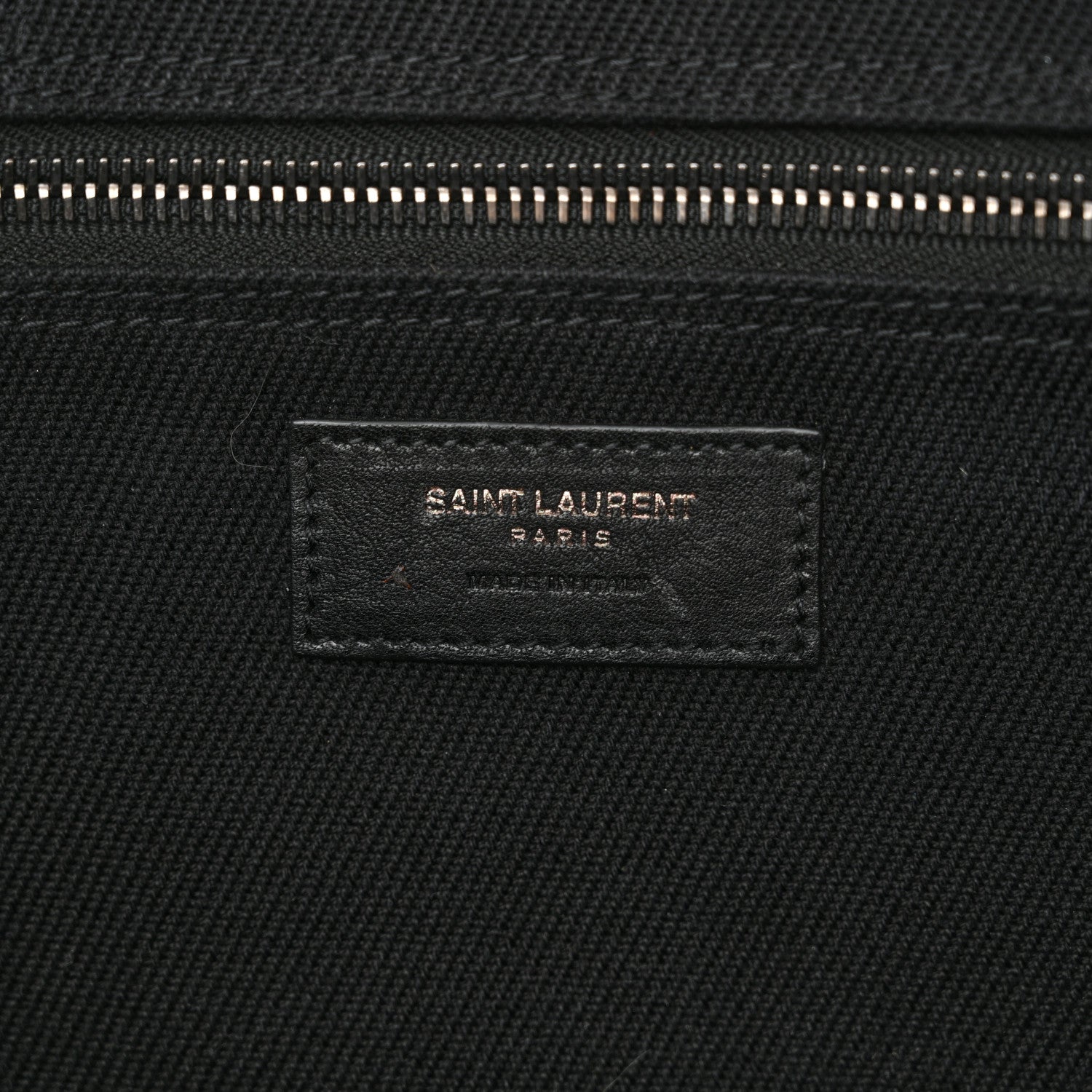 Saint Laurent Linen Calfskin Rive Gauche Tote Black 6 of 14