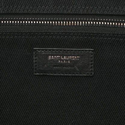 Saint Laurent Linen Calfskin Rive Gauche Tote Black 6 of 14