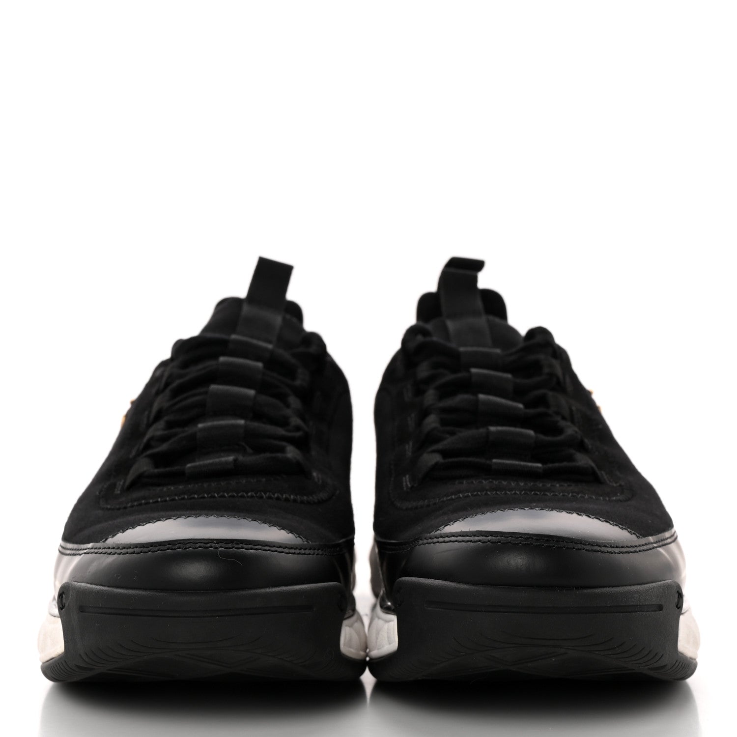 Chanel Velvet Calfskin Mixed Fibers CC Sneakers 41 Black 2 of 10