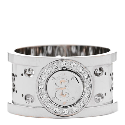 Gucci 18K White Gold Diamond 10.5mm Icon Twirl Band Ring 52 6 3 of 8