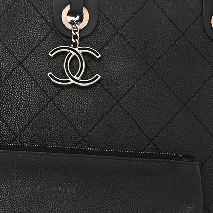 Chanel Grained Calfskin Shopping Fever Tote Black 10 of 12