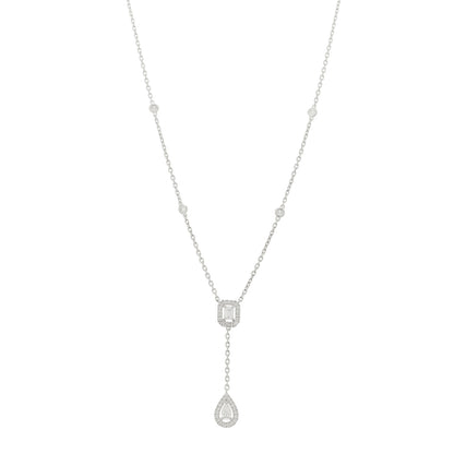 Messika 18K White Gold Diamond My Twin Tie Necklace 1 of 7